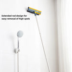 ACRDDK 3 in 1 Floor Scrub Brush 180 Degree Rotation with Adjustable V-Shaped Broom Long Handle Bathroom Kitchen Floor Crevice Cleaning
