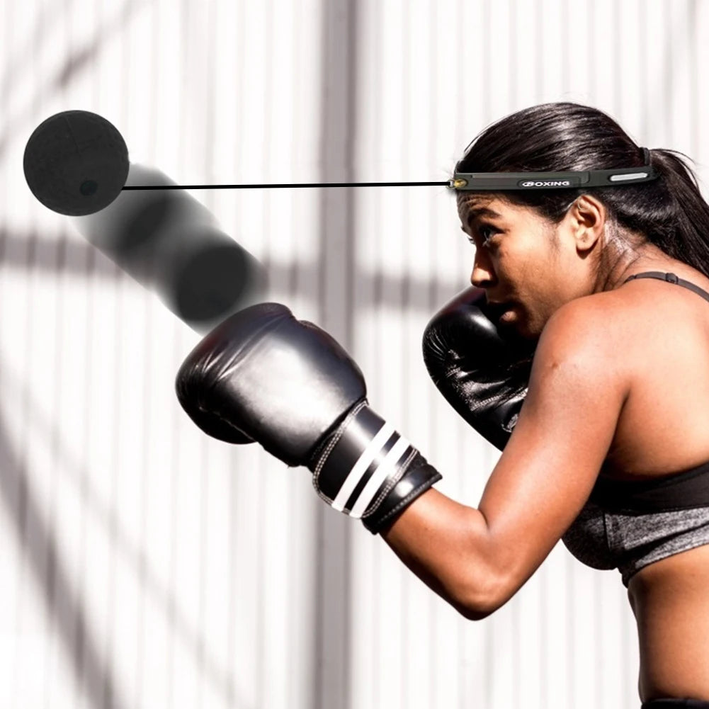 Meade Boxing Reflex Speed Punch Ball Boxing Rubber Balls for Agility Reaction Training with Sweatband Fitness Equipments Accessories