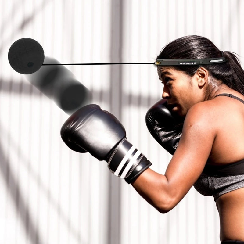 Meade Boxing Reflex Speed Punch Ball Boxing Rubber Balls for Agility Reaction Training with Sweatband Fitness Equipments Accessories