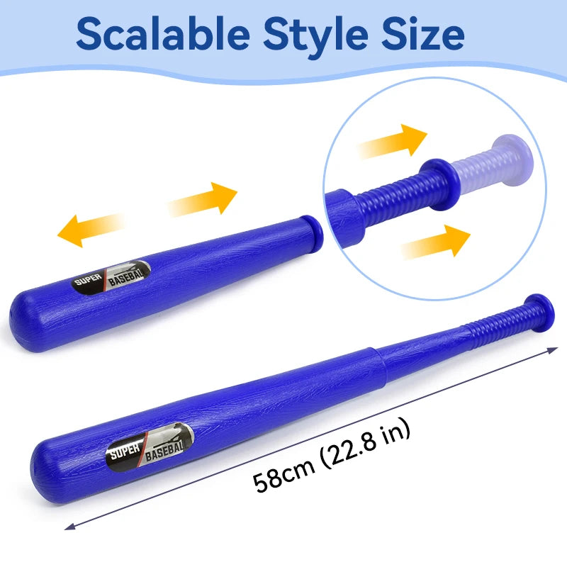Children's Outdoor Baseball Kit, Long and Short bat, Fun Outdoor Activities