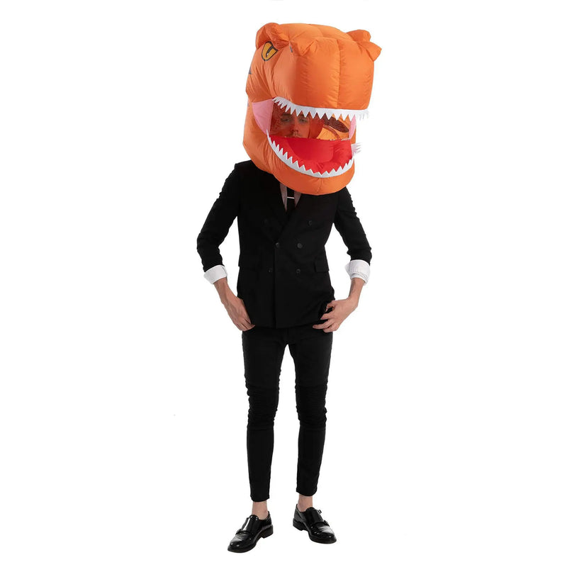 Halloween Inflatable Dinosaur Helmet – Dragon Head Costume Mask, Fun Party Prop & Cosplay Costume Accessory