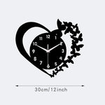 east Home Heart shaped frameless design acrylic silent clock living room bedroom home decoration Mother's Day New Year Easter gift