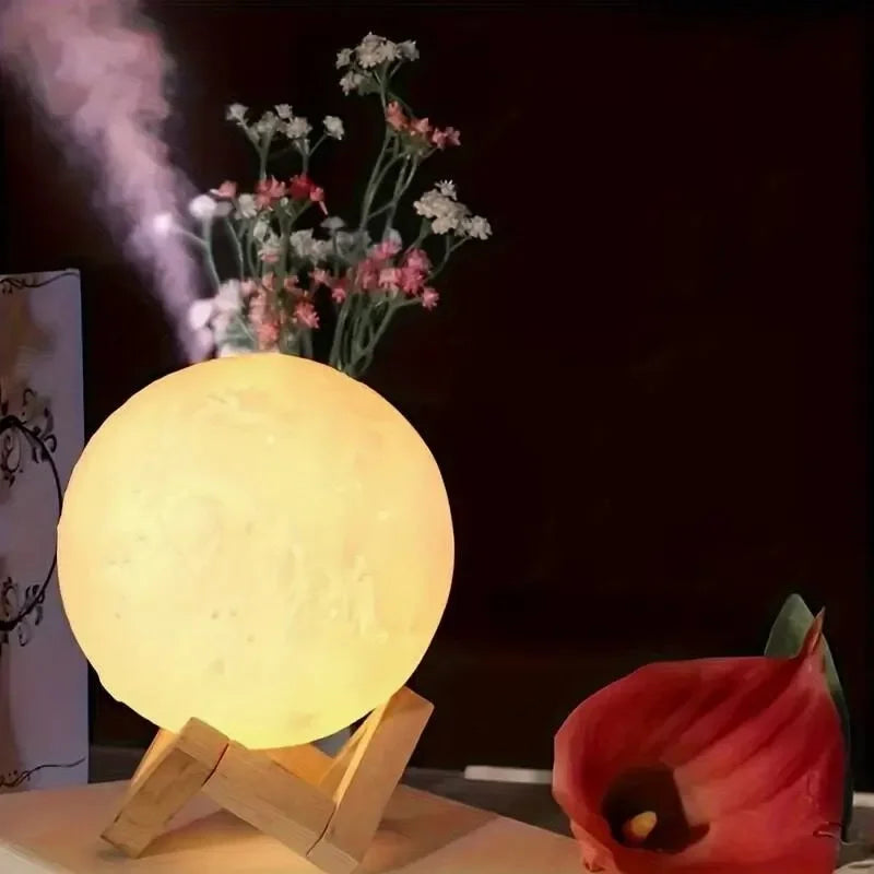 east Home Planet Lamp Moon Galaxy Night Light Art Painting Graffiti Birthday Gift Bedroom Living Room Decoration (With Stand)