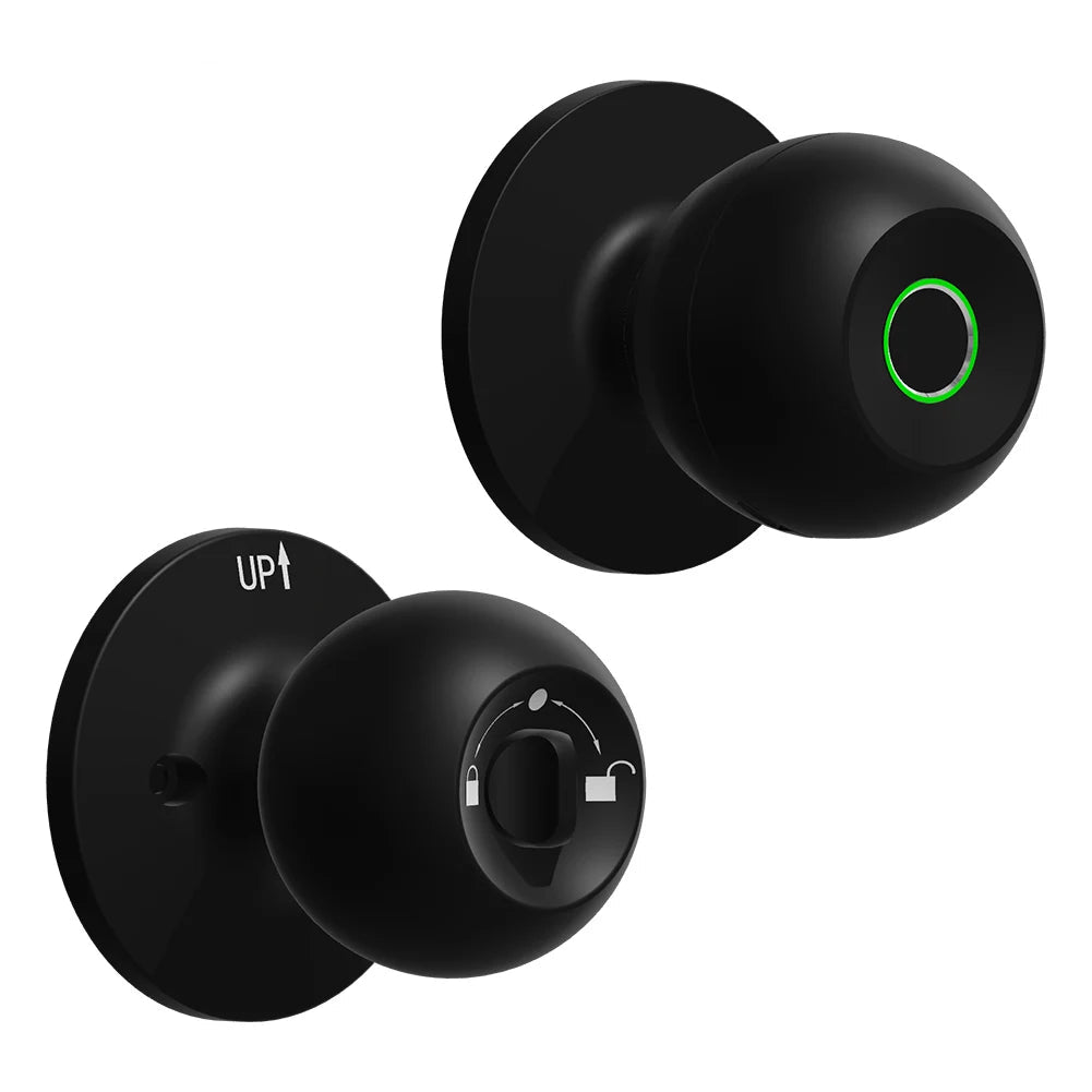Smart Doorknob Fingerprint, Rechargeable Electronic Door Lock with Keys