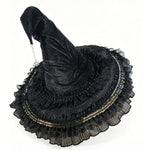 Gothic Lolita Witch Hat – Satin Bow, Lace & Star Pendant Bendable Masquerade Costume Hat for Women, Halloween Party & Cosplay