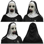 Scary Nun Mask Halloween Costume Bloody Horror Devil Face with Headwrap
