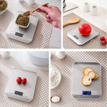 east Essentials Digital Kitchen Scale 10/5kg-1g LED Display Stainless Steel Panel Electronic Scales for Home Food Snacks Weighing Baking Tools