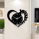 east Home Heart shaped frameless design acrylic silent clock living room bedroom home decoration Mother's Day New Year Easter gift