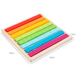 Wooden Montessori Teaching Math Toys Colour Fraction & Adding Sticks