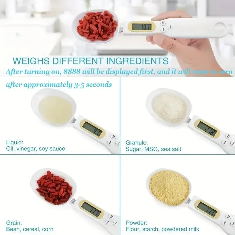 MasterBro Mini Spoon Scale Digital Kitchen Scale Electronic LCD Food Scale 0.1-500g Cooking Flour Milk Coffee Powder Weight Measure Spoon