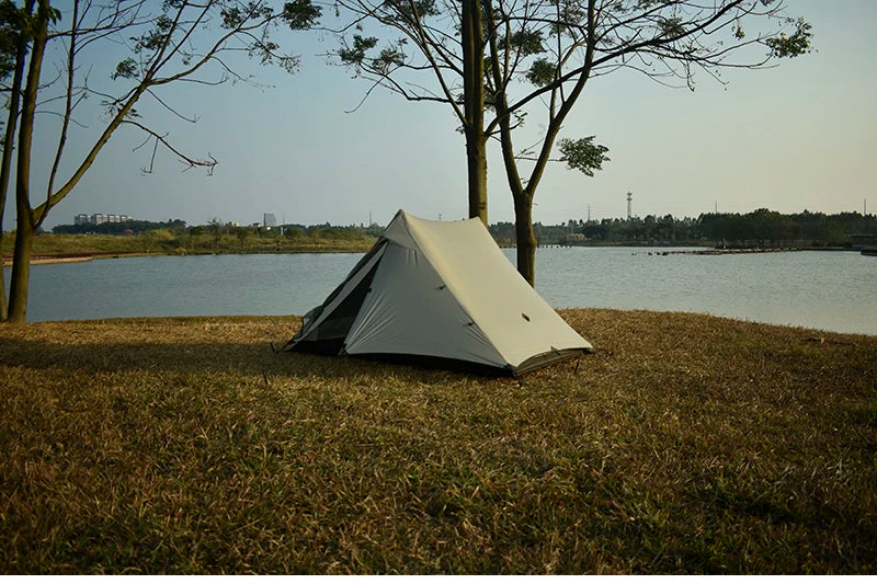 Aricxi tent 2 Person Outdoor Ultralight Camping Tent 3 Season Professional 15D Silnylon Rodless Tent grey black