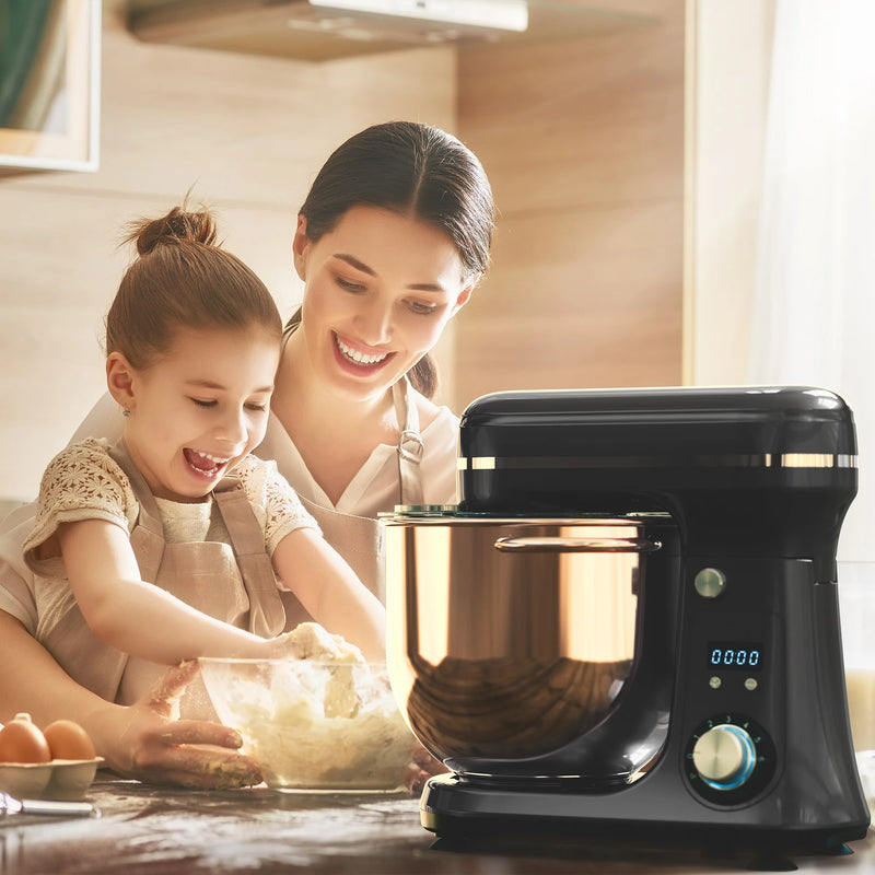 BioloMix Kitchen Food Stand Mixer, Blender, Quiet Motor, Cream Egg Whisk, Whip Dough Kneader, 6-Speed, 1200 W, 6 L