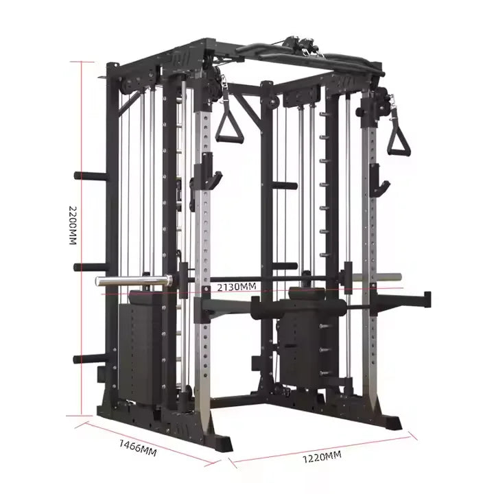 Commercial Power Squat Rack Cage Multi-Functional Smith Machine Home Gym Unisex Indoor Use Cable Crossover Trainerpr
