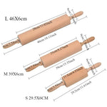 Beccarat Wooden Rolling Pin Professional Dough Roller Non-Stick Rolling Pin for Pasta Dough Pizza Baking Cookies Biscuit Fondant Cake
