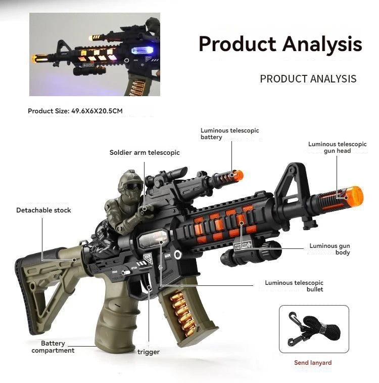 AK/SCAR Toy Rifle – Sound, Light & Vibration