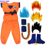 NEW Goku Cosplay Costume for Kids & Adults – Son Goku Super Saiyan Training Suit with Wig, Party Outfit