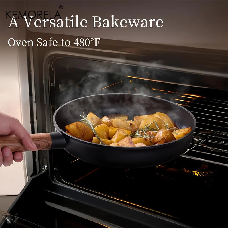 KEMORELA 13PCS Ceramic Cookware Set - Nonstick -Free Pots & Pans with Removable 360° Rotation Handles Stackable Black Set for All Stoves