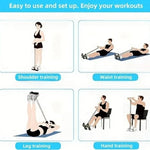 Puller Resistance Bands, 6 Tubes Elastic Yoga Pedal Puller Resistance Bands for Abdominal Waist Arm Leg Stretching Slimming Trai