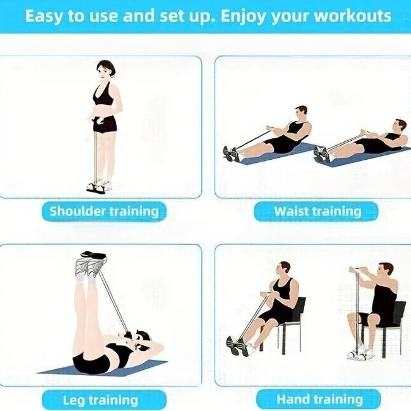 Puller Resistance Bands, 6 Tubes Elastic Yoga Pedal Puller Resistance Bands for Abdominal Waist Arm Leg Stretching Slimming Trai – East Retails (image 6)