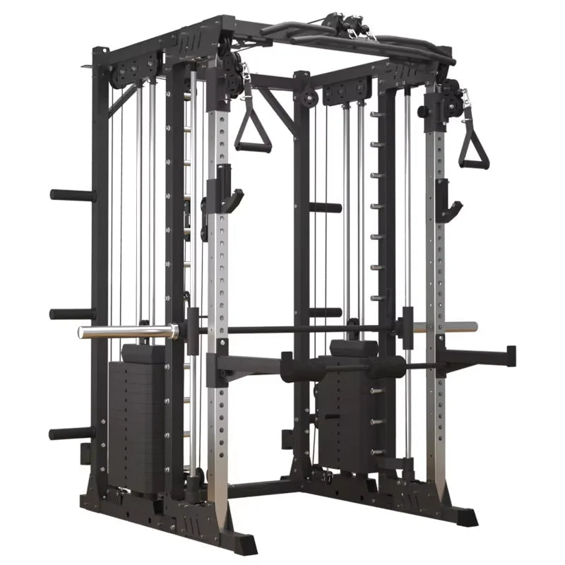 Commercial Power Squat Rack Cage Multi-Functional Smith Machine Home Gym Unisex Indoor Use Cable Crossover Trainerpr