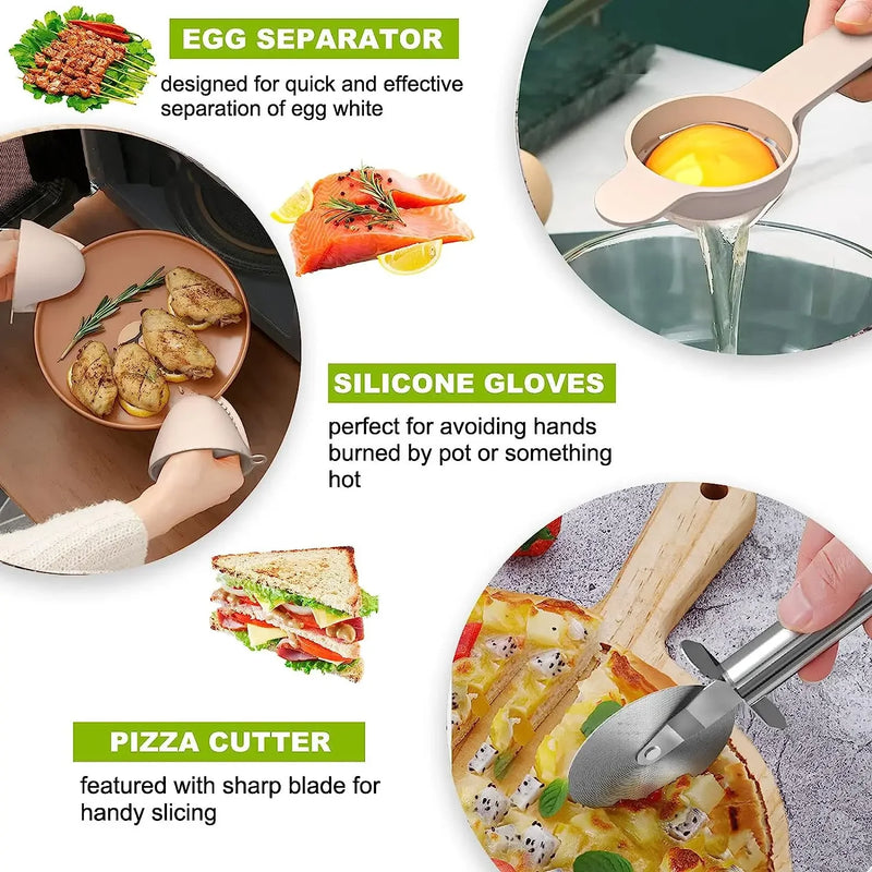 MasterBro 36pcs silicone utensil cooking set with holder