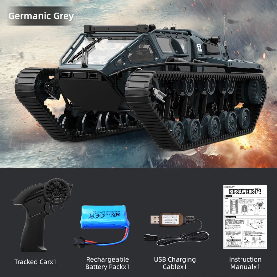 RC Tank Remote Control Car With 360° Rotation Drift RC Model Off-Road Vehicle