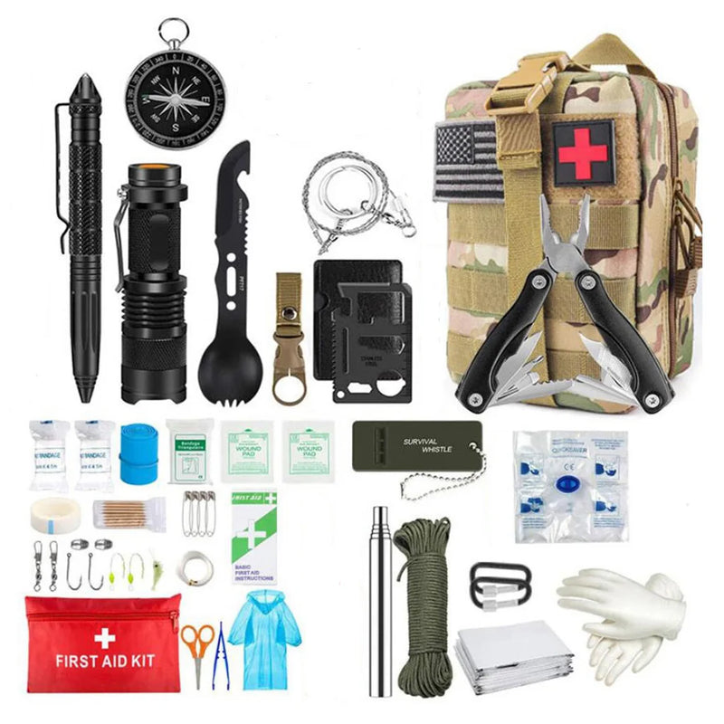 Survival First Aid Kit Survival Full Set Molle Outdoor Gear Emergency Kits