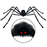 Giant Black Plush Spider Halloween Decoration – 30–200cm Scary Spider Prop for Haunted Houses, Indoor & Outdoor Parties and Horror Decor