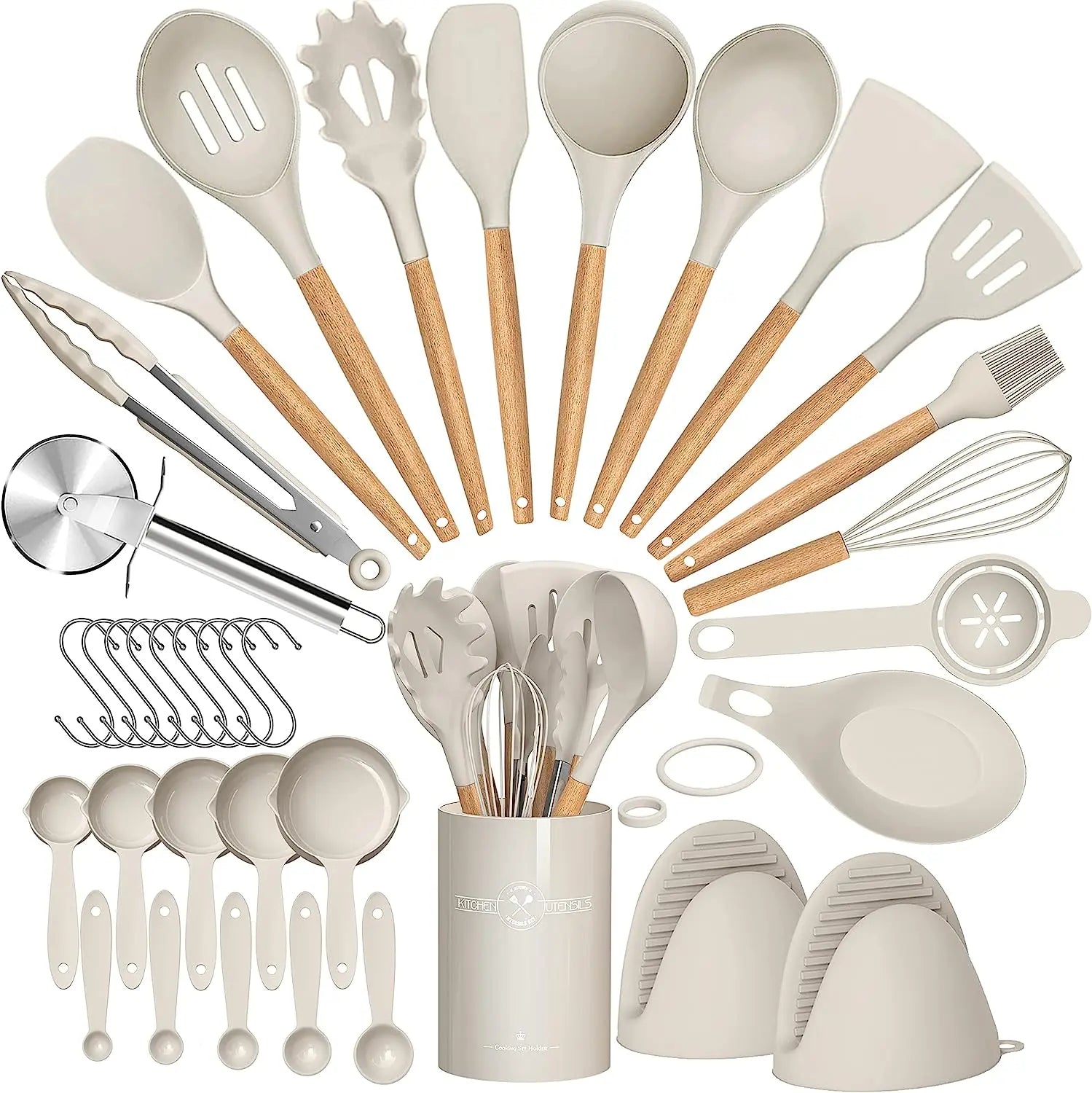 MasterBro 36pcs silicone utensil cooking set with holder