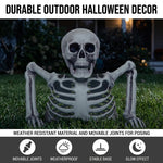 Halloween Skeleton Skull Ornament – Realistic Jointed Bone Prop for Courtyard, Garden & Grass Decorations