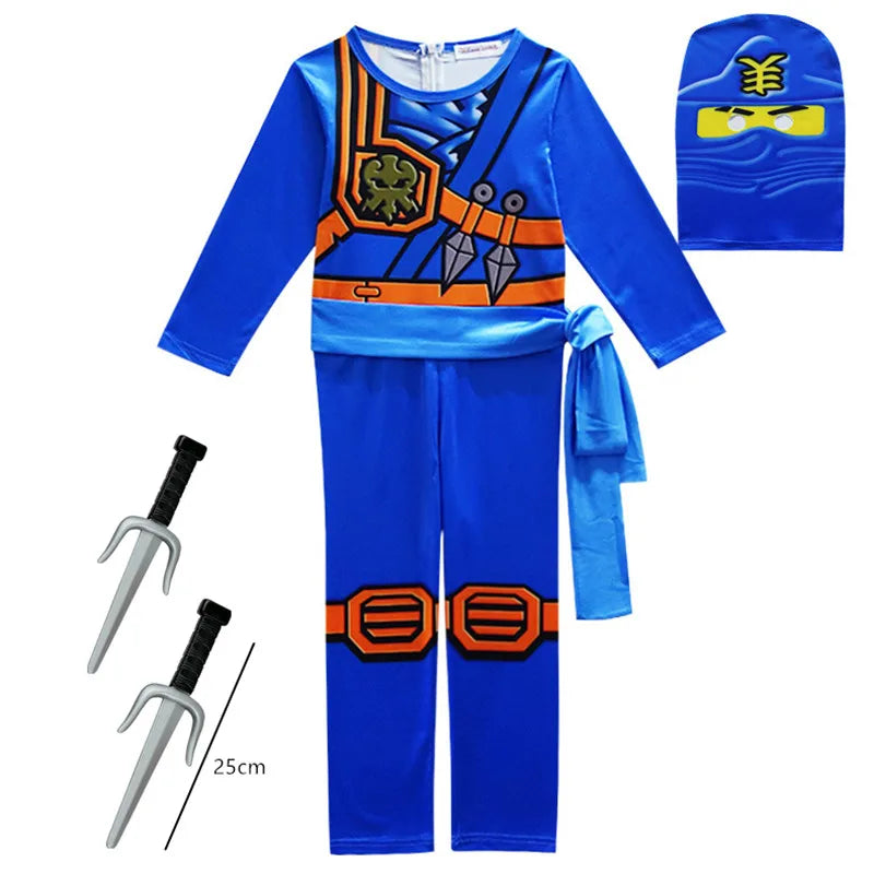 Kids Ninja Cosplay Costume – Boys' Ninja Jumpsuit & Superhero Outfit for Halloween, Christmas, Parties & Dress-Up