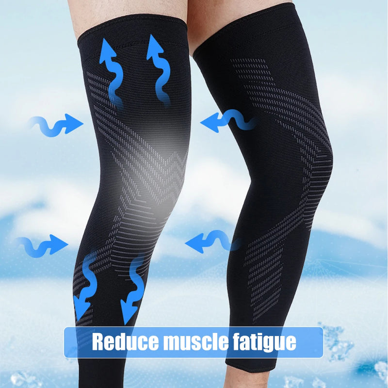 1/2PCS Full Leg Copper Compression Sleeves for Men And Women Long Knee Brace Support for Basketball, Running, Workout, Cycling