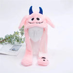 Halloween Moving Ear Plush Hat – Pumpkin, Skeleton & Monster Cartoon Cosplay Hat with Press-to-Jump Ears