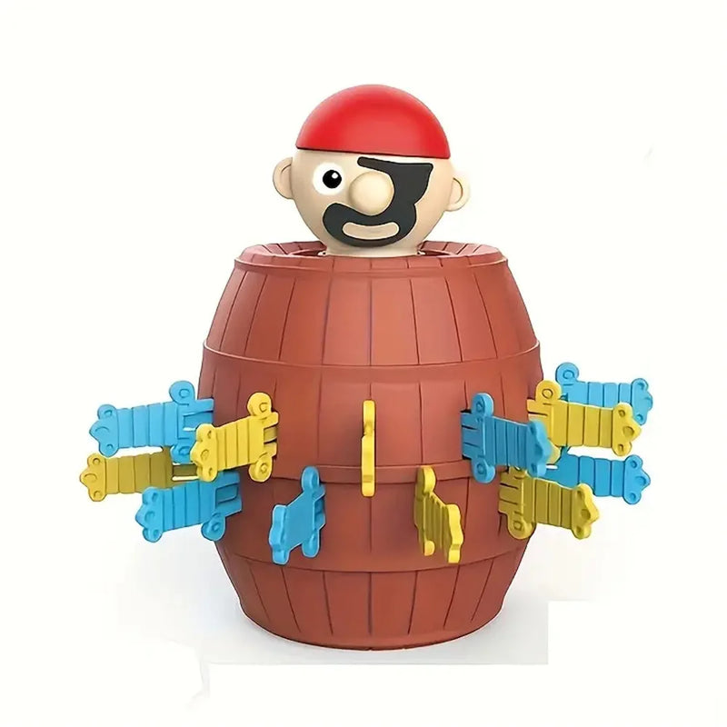 Pirate Barrel Game Interactive Pop-Up Pirate Toy Bucket with Swords Puzzle Action Game