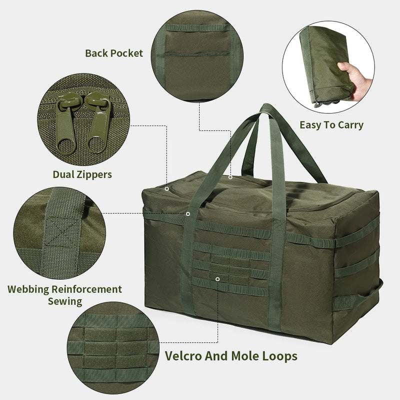 Large Camping Duffle Bag 60L/90L Capacity Camping Backpack
