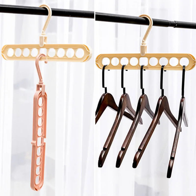 9-Hole Clothes Hanger Organizer Wardrobe Space Saving Storage Hanger for Clothes Folding Magic Hangers Closet Drying Racks Home