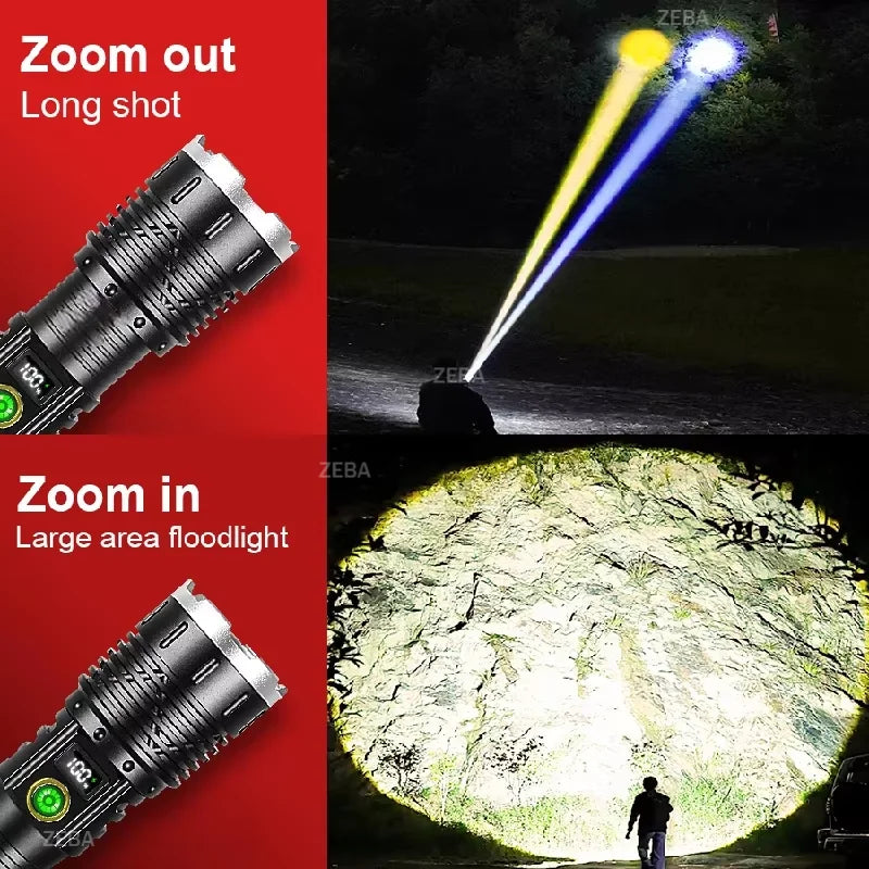 Gondiah Camping Powerful 2*300W LED Flashlight 8500000LM