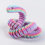 3D Printed Snake Realistic Snake Statue Movable Joint Fidget Toys