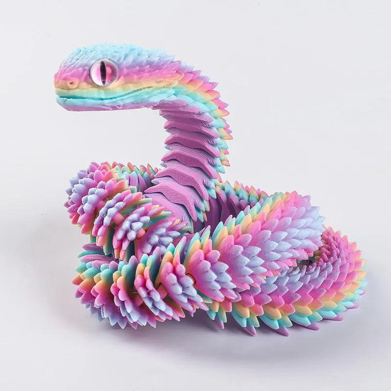 3D Printed Snake Realistic Snake Statue Movable Joint Fidget Toys