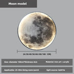 Nawongo Dimmable Indoor Creative Wall Mounted Ceiling Light Creative Bedside Living Room Round Decoration Modern LED Moon Wall 50cm Wall Light