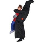 Adult Inflatable Grim Reaper Carrying Person Costume Scary Halloween Cosplay Outfit for Party, Pranks, Performances & Stage Shows