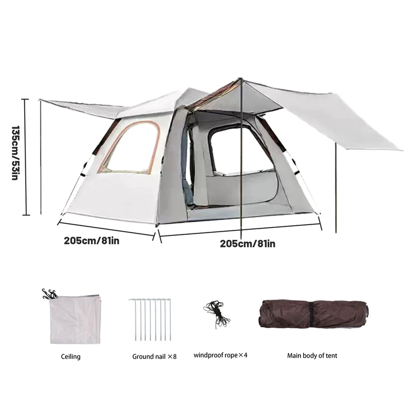 2–3 Person Pop-Up Camping Tent – Waterproof & Windproof with Carry Bag
