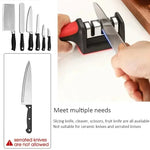 MasterBro 3-Segment Knife Sharpener Knife Sharpeners for Kitchen Knives Stainless Steel Three-Purpose Sharpening Stone for Kitchen Tools
