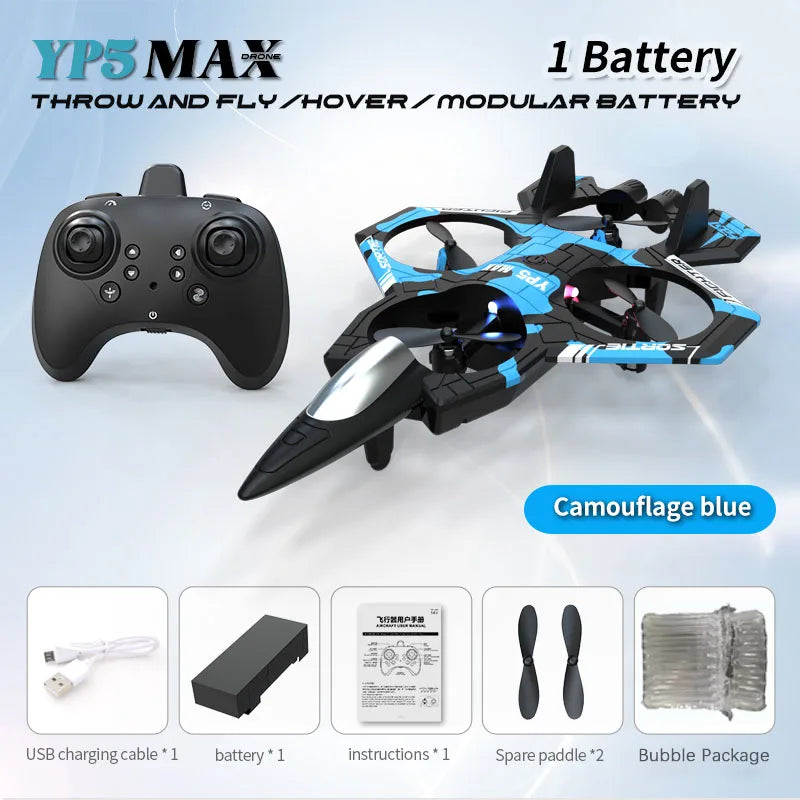 BK Toys Co. RC Drone YP5MAX Remote Control Fighter Four Axis Foam RC Plane/Drone