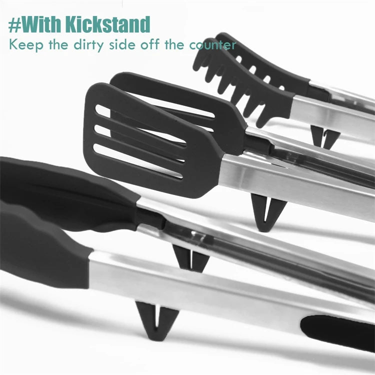 east Essentials Kitchen Tongs Silicone Food Tongs Non Stick Cooking Serving Tongs For BBQ Salad Steak Pasta Spaghetti Noodles