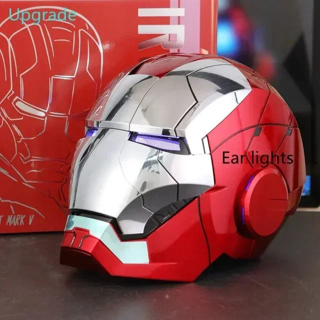 1:1 Iron Man MK5 Helmet – Wearable & Transformable Electronic Helmet, Voice-Activated Opening & Closing, Cosplay Costume Prop, Collectible Decoration & Gift
