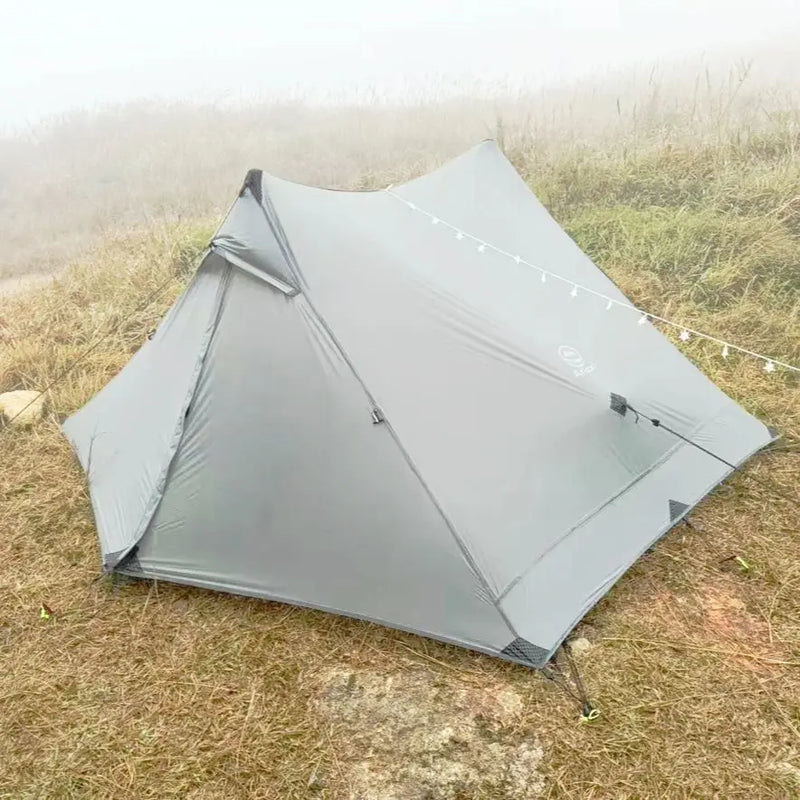 Aricxi tent 2 Person Outdoor Ultralight Camping Tent 3 Season Professional 15D Silnylon Rodless Tent grey black