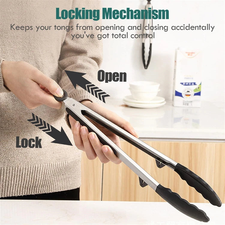east Essentials Kitchen Tongs Silicone Food Tongs Non Stick Cooking Serving Tongs For BBQ Salad Steak Pasta Spaghetti Noodles