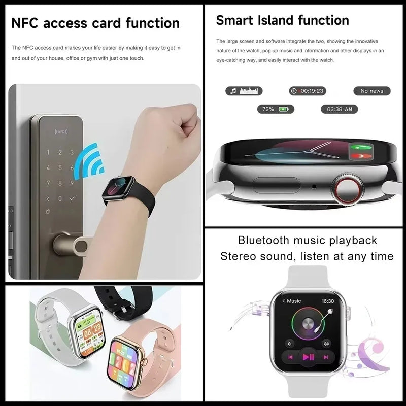 Unisex Smart Watch Series Blood Pressure BT Call NFC, and many more features
