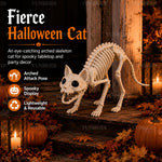 Halloween Animal Skeleton Cat & Dog Models – Realistic Horror Skeleton Ornaments for Haunted House, Garden & Party Decorations